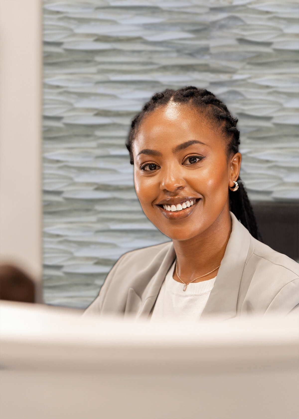 Receptionist Smiling